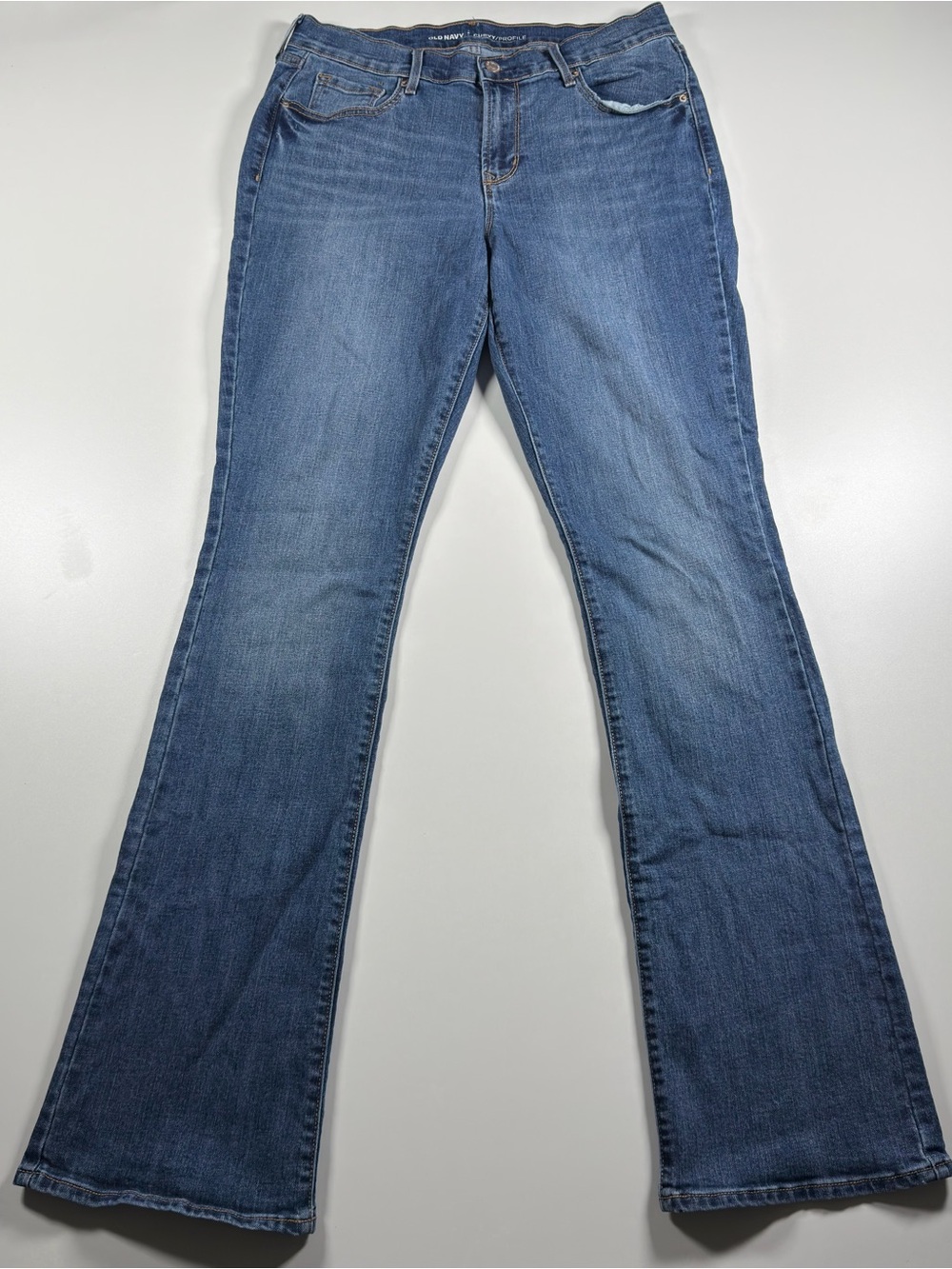 Women’s Curvy Mid Rise Blue Bootcut Flare Jeans Size 12